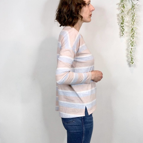 LOFT LOU & GREY long sleeve striped top soft girl baby pink blue - Picture 3 of 10